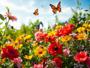 Vibrant Blooming Flower Garden – free AI stock image