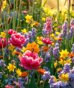 Vibrant Blooming Garden of Flowers – free AI stock image