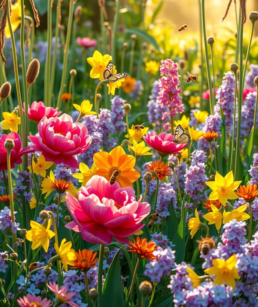 Vibrant Blooming Garden of Flowers – free AI stock image