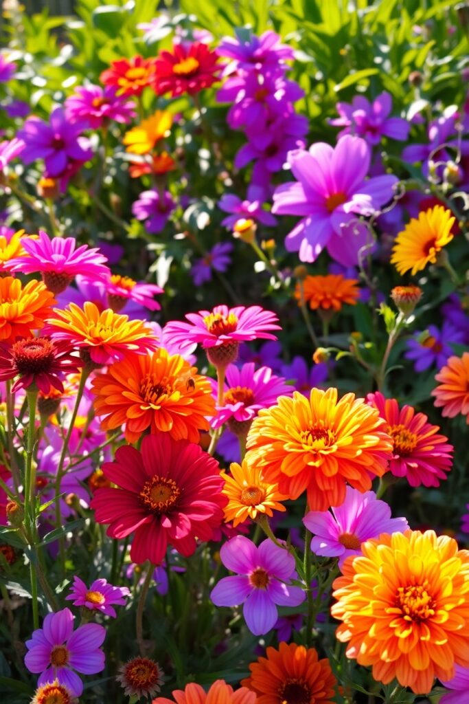 Vibrant Blossoms in a Garden Setting – free AI stock image