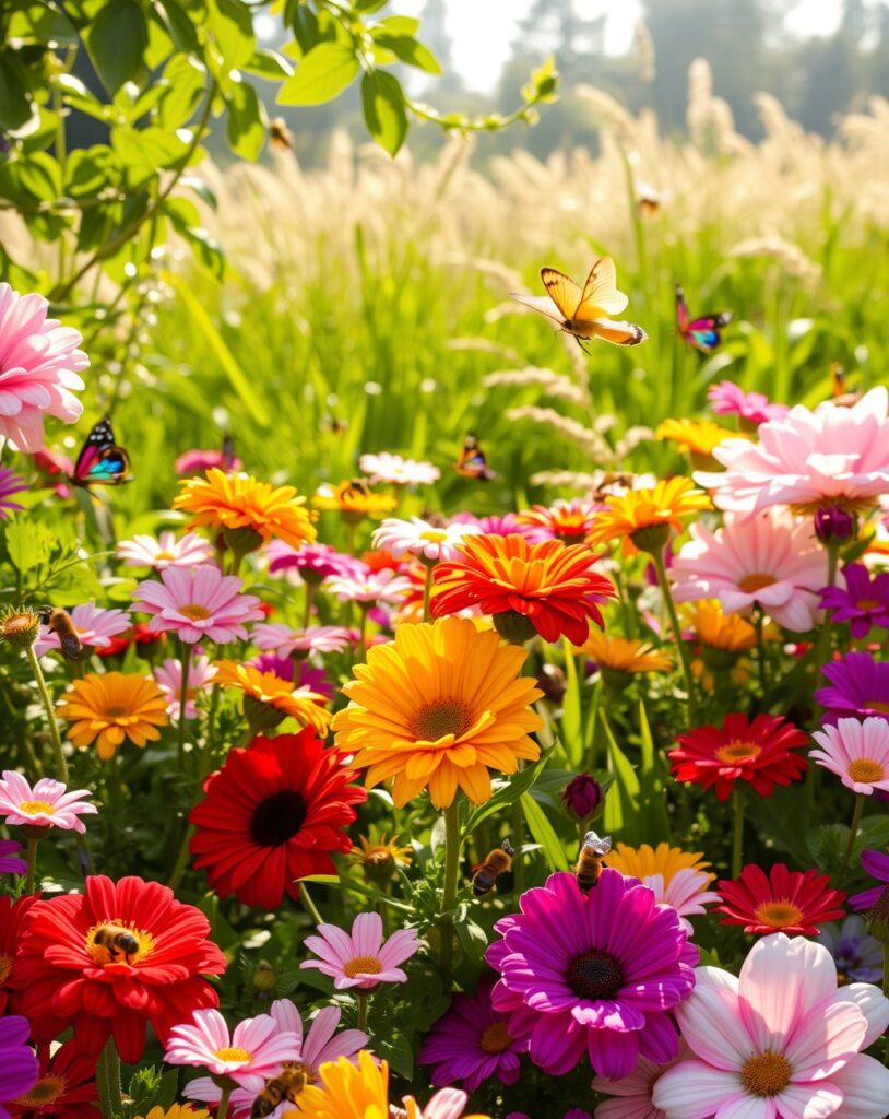 Vibrant Blossoms in a Serene Garden – free AI stock image