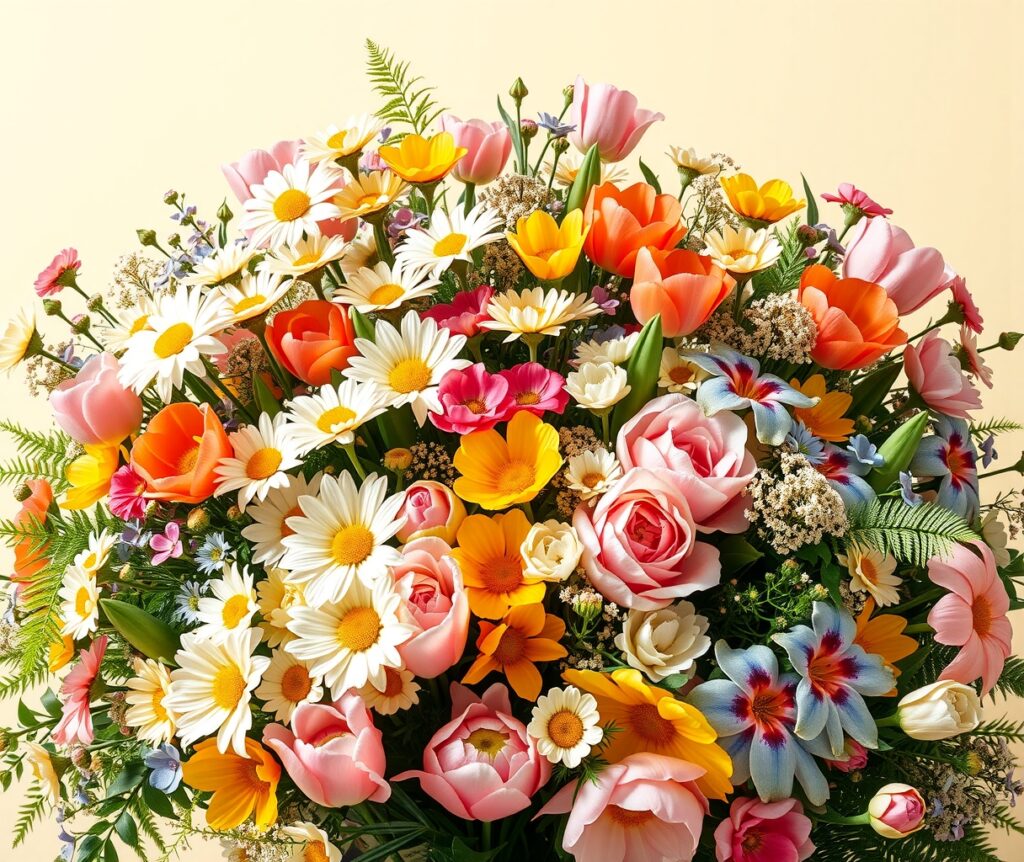 Vibrant Bouquet of Spring Flowers – free AI stock image