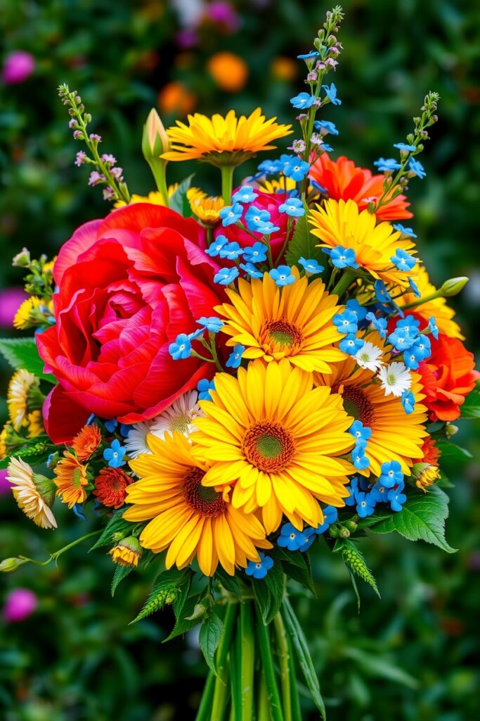 A Vibrant Bouquet of Summer Flowers – free AI stock image