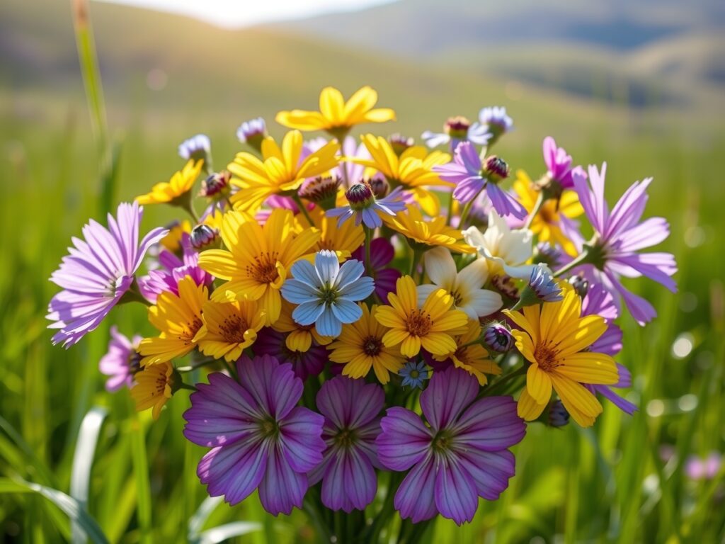 Vibrant Bouquet of Wildflowers in Bloom – free AI stock image