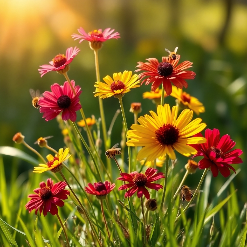 Vibrant Bouquet of Wildflowers in Bloom – free AI stock image