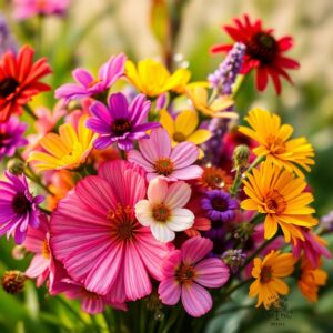 A Vibrant Bouquet of Wildflowers in Bloom – free AI stock image