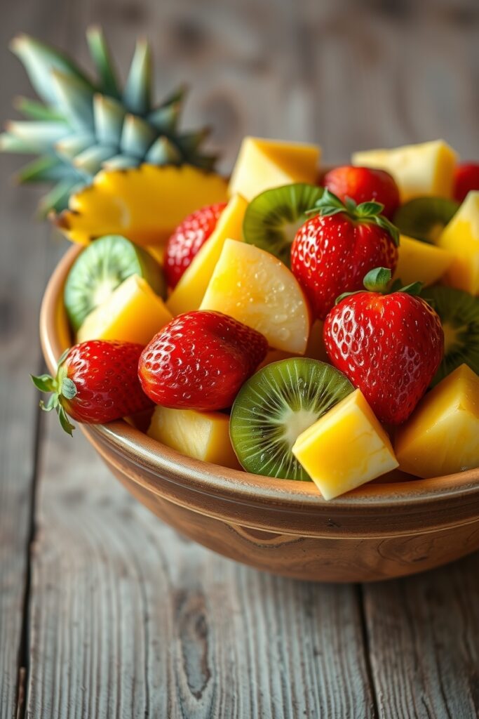 Vibrant Bowl of Fresh Seasonal Fruits – free AI stock image