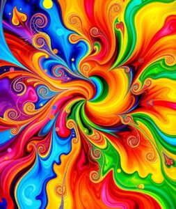 Vibrant Burst of Colourful Abstract Patterns – free AI stock image