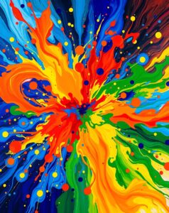 Vibrant Burst of Colourful Abstract Patterns – free AI stock image