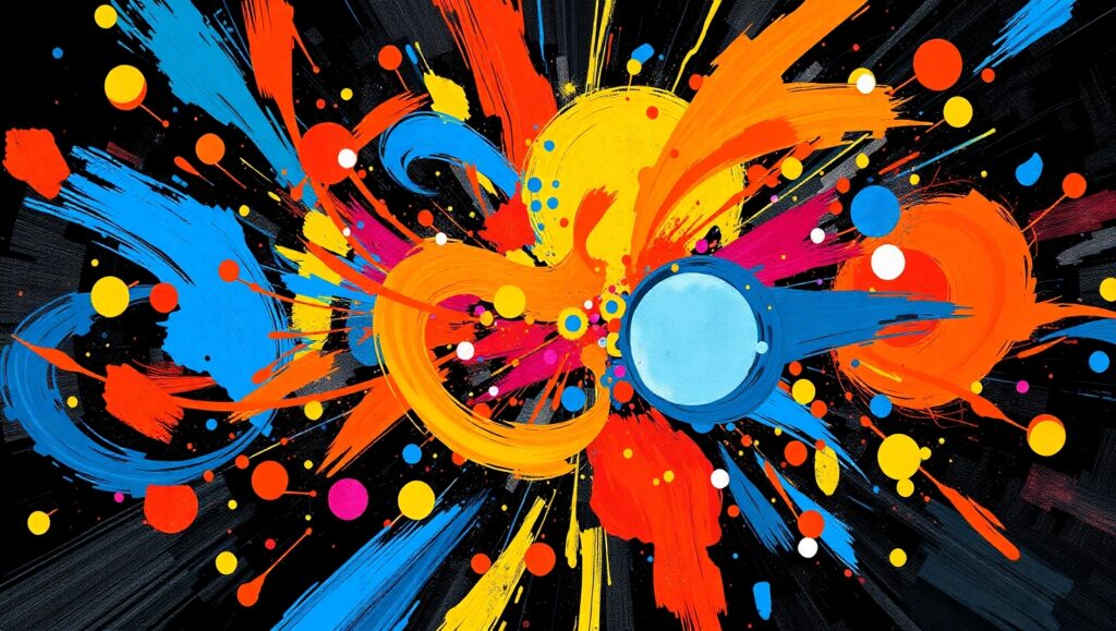 Vibrant Chaos in Abstract – free AI stock image
