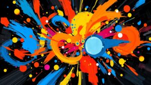 Vibrant Chaos in Abstract – free AI stock image