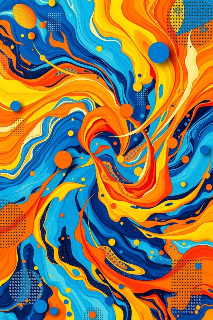 Vibrant Chaos of Colorful Shapes – free AI stock image