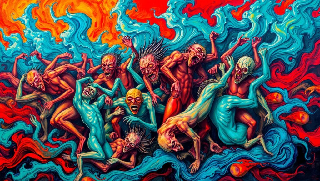 Vibrant Chaos of Emotions – free AI stock image