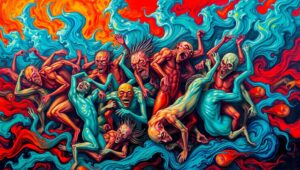 Vibrant Chaos of Emotions – free AI stock image