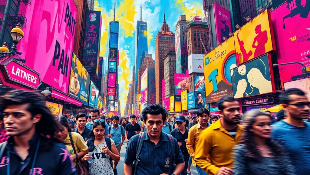 Vibrant Chaos of Urban Expressionism – free AI stock image