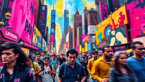 Vibrant Chaos of Urban Expressionism – free AI stock image