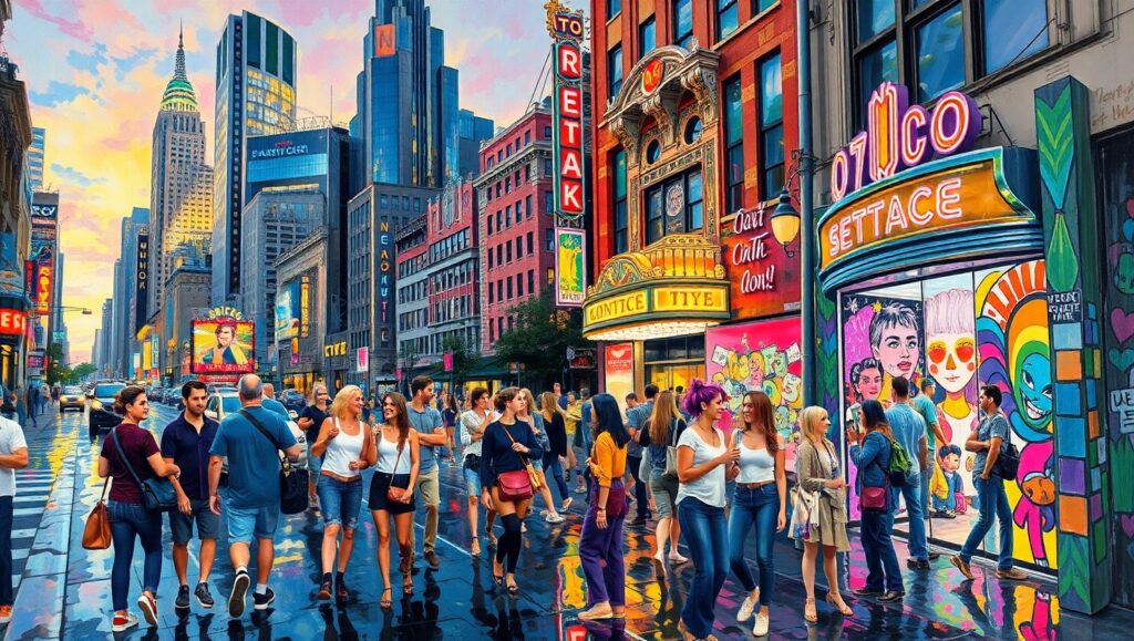 Vibrant City at Dusk – free AI stock image