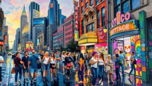 Vibrant City at Dusk – free AI stock image