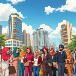 A Vibrant City Life with Diverse People – free AI stock image