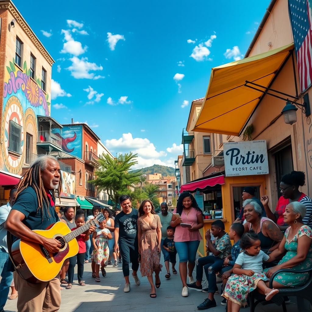 Vibrant City Life with Diverse People – free AI stock image