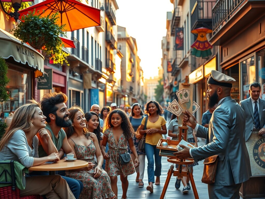 A Vibrant City Scene of Diverse People – free AI stock image