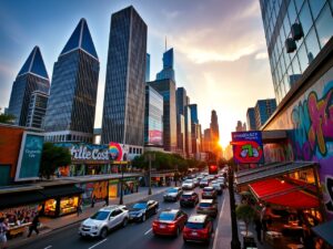 Vibrant City Streets at Dusk – free AI stock image