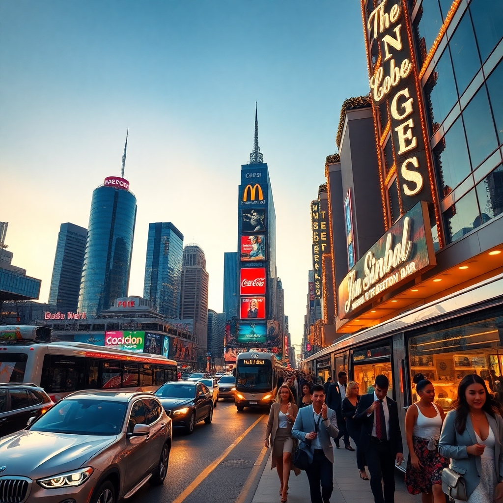 Vibrant City Streets at Dusk – free AI stock image
