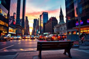 Vibrant City Streets at Dusk – free AI stock image