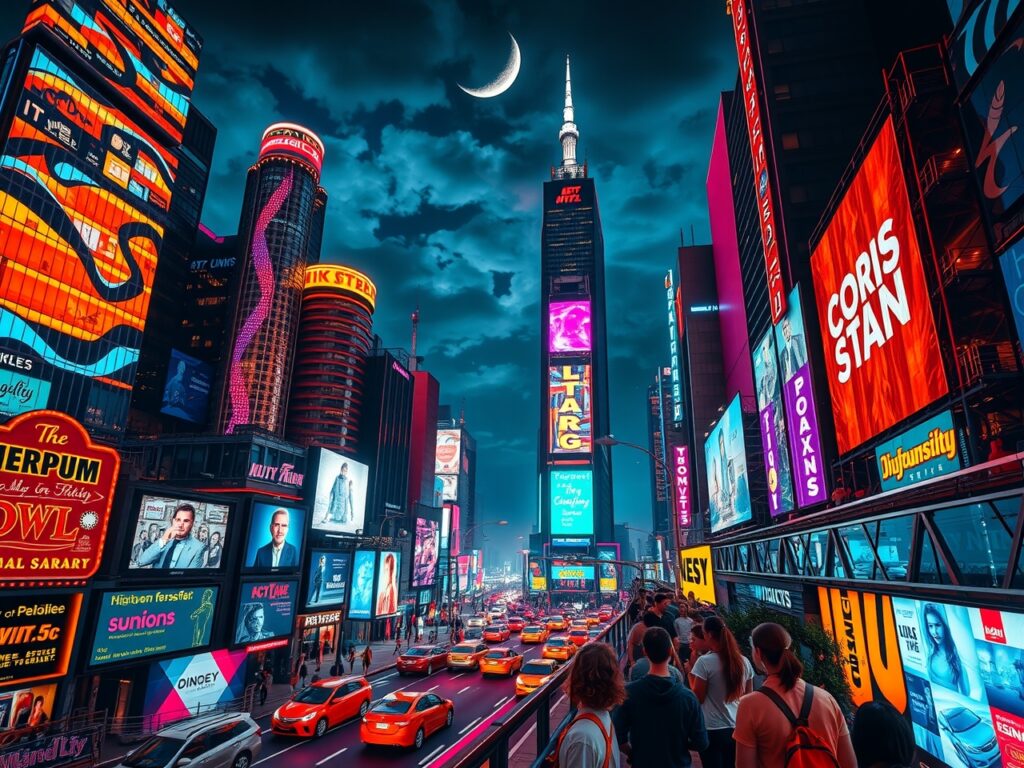 Vibrant Cityscape at Night – free AI stock image