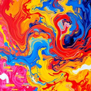 Vibrant Color Burst in Abstract Form – free AI stock image