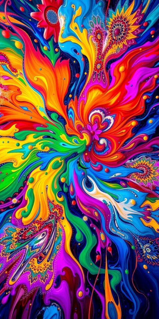 Vibrant Colors Dancing in Abstract Patterns – free AI stock image