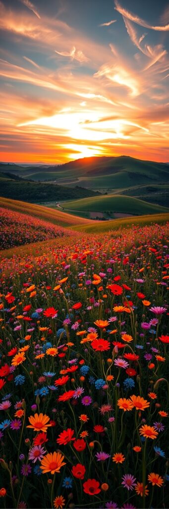 Vibrant Colors Dancing in Nature – free AI stock image