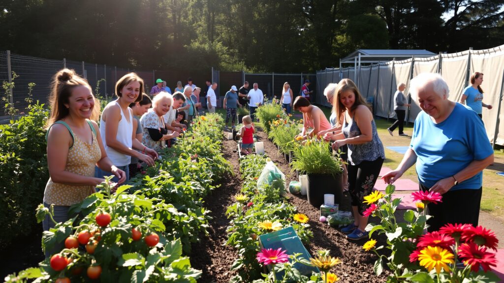 Vibrant Community Garden Promoting Health and Wellness image – free AI stock image