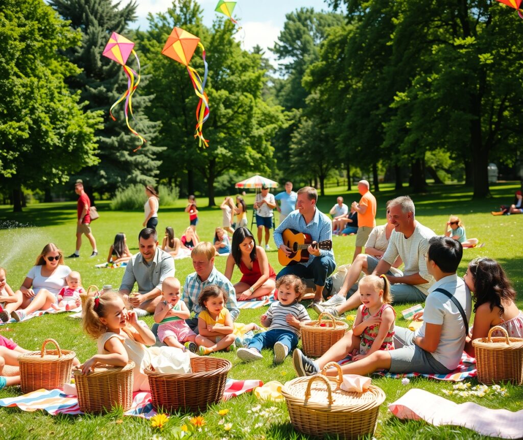 Vibrant Community Gathered in a Park – free AI stock image