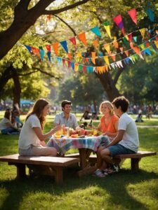 A Vibrant Community Gathered in a Park – free AI stock image