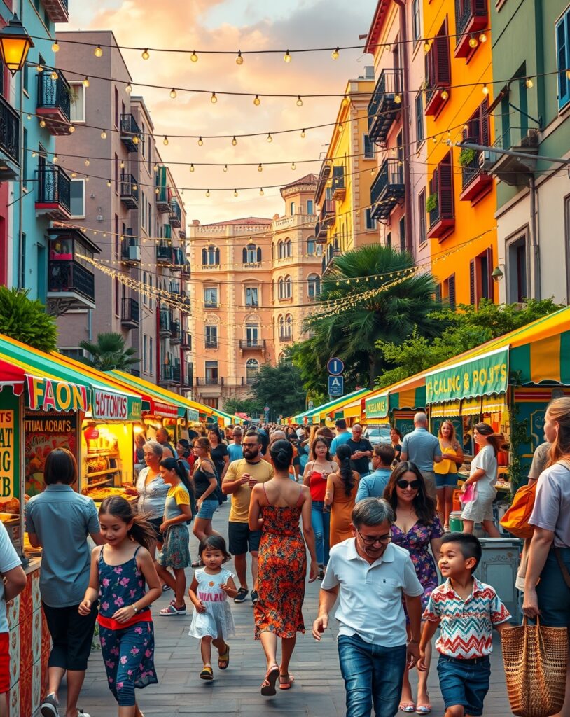 A Vibrant Community Street Festival Celebration – free AI stock image