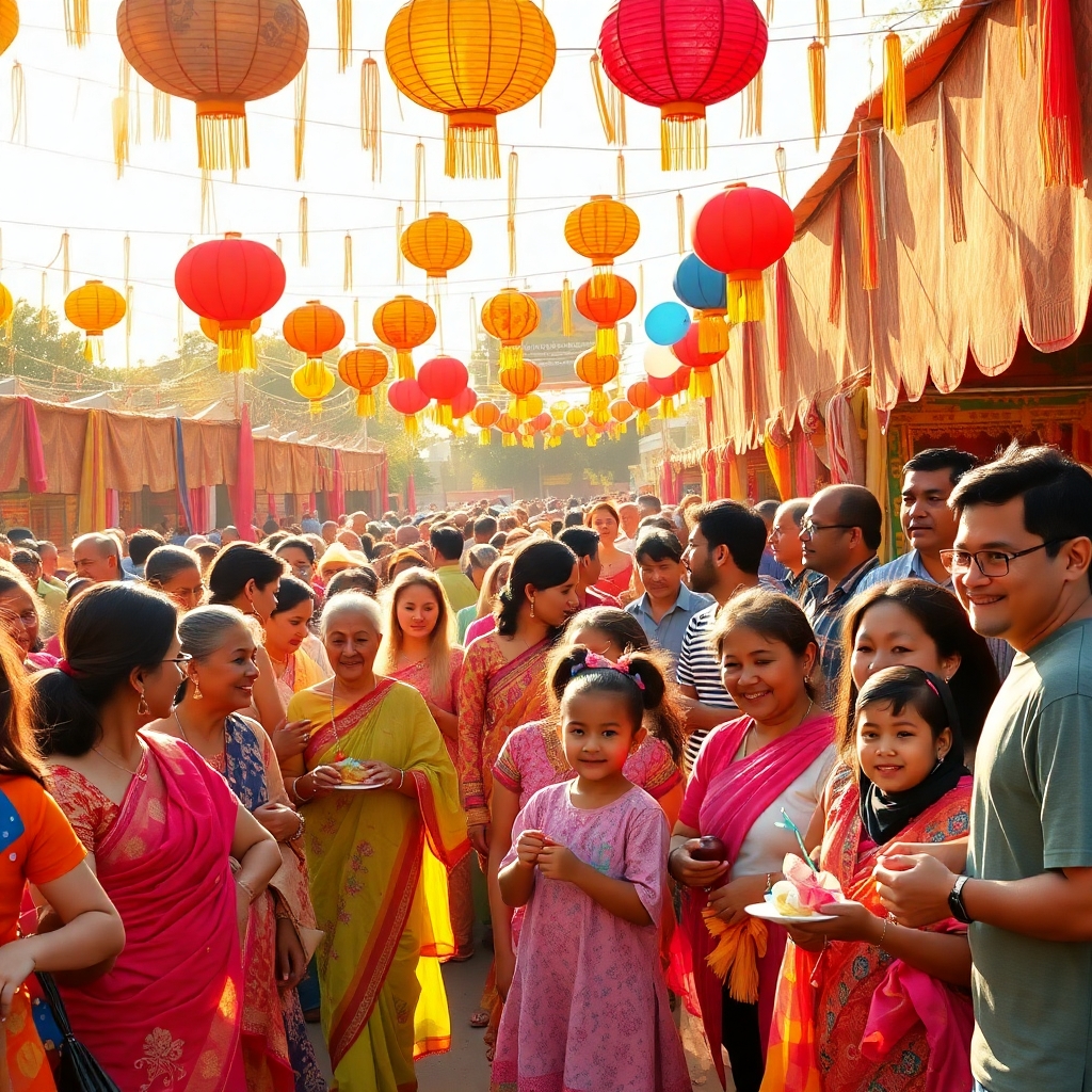 A Vibrant Crowd Celebrating Together – free AI stock image