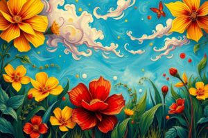 A Vibrant Dance of Colors in Nature – free AI stock image