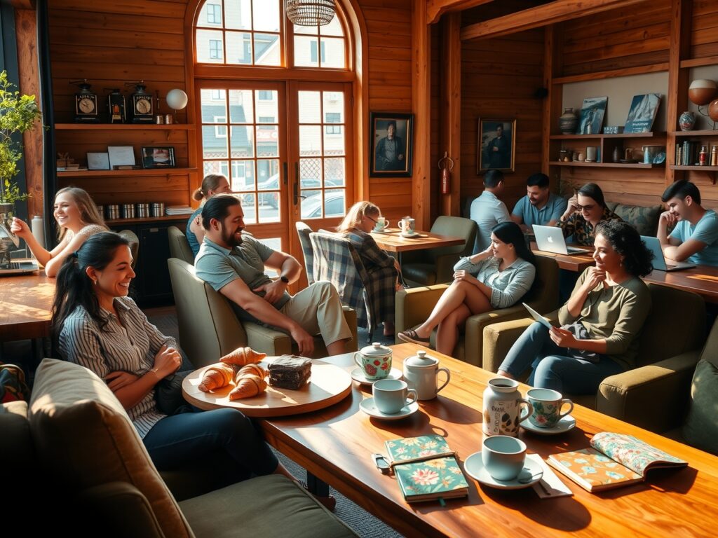 A Vibrant Day in a Cozy Cafe – free AI stock image