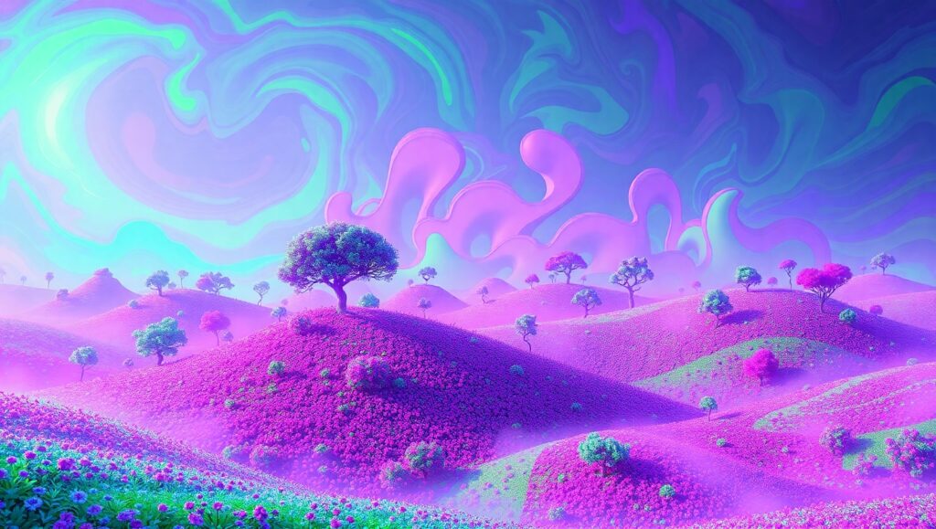 Vibrant Distortion in Glitch – free AI stock image