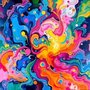 A Vibrant Explosion of Colourful Abstract Patterns – free AI stock image