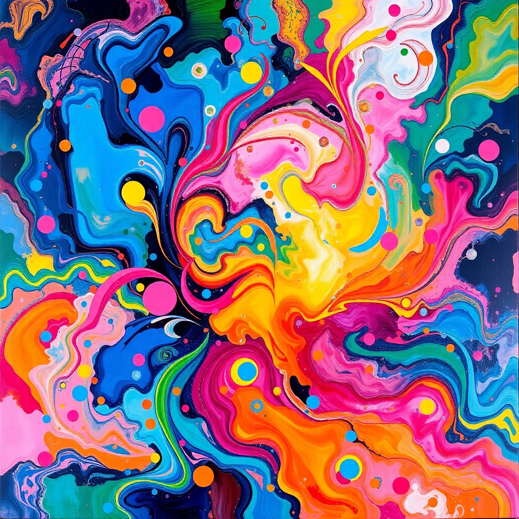 A Vibrant Explosion of Colourful Abstract Patterns – free AI stock image