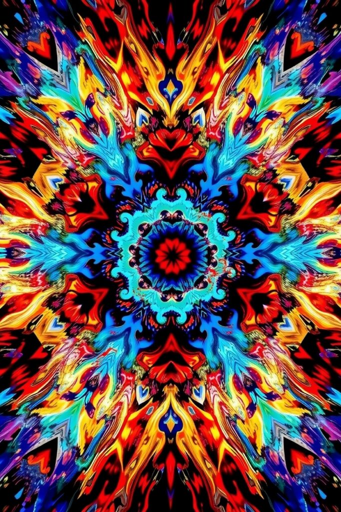Vibrant Explosion of Colorful Abstract Patterns – free AI stock image