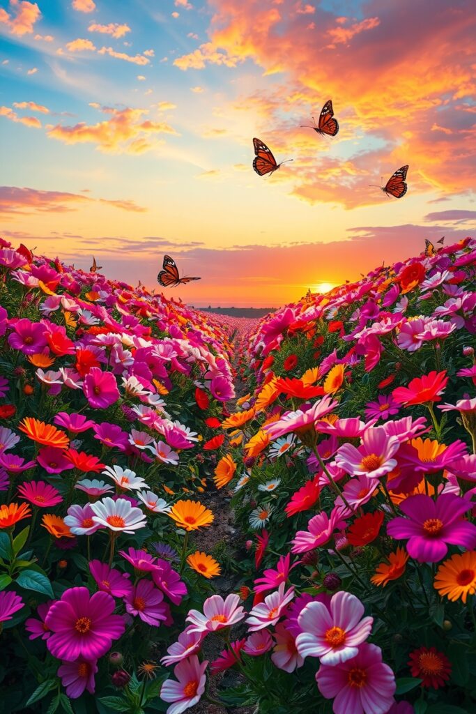 Vibrant Explosion of Colors in Nature – free AI stock image