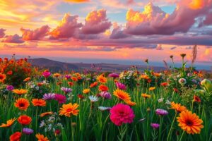 Vibrant Explosion of Colours in Nature – free AI stock image