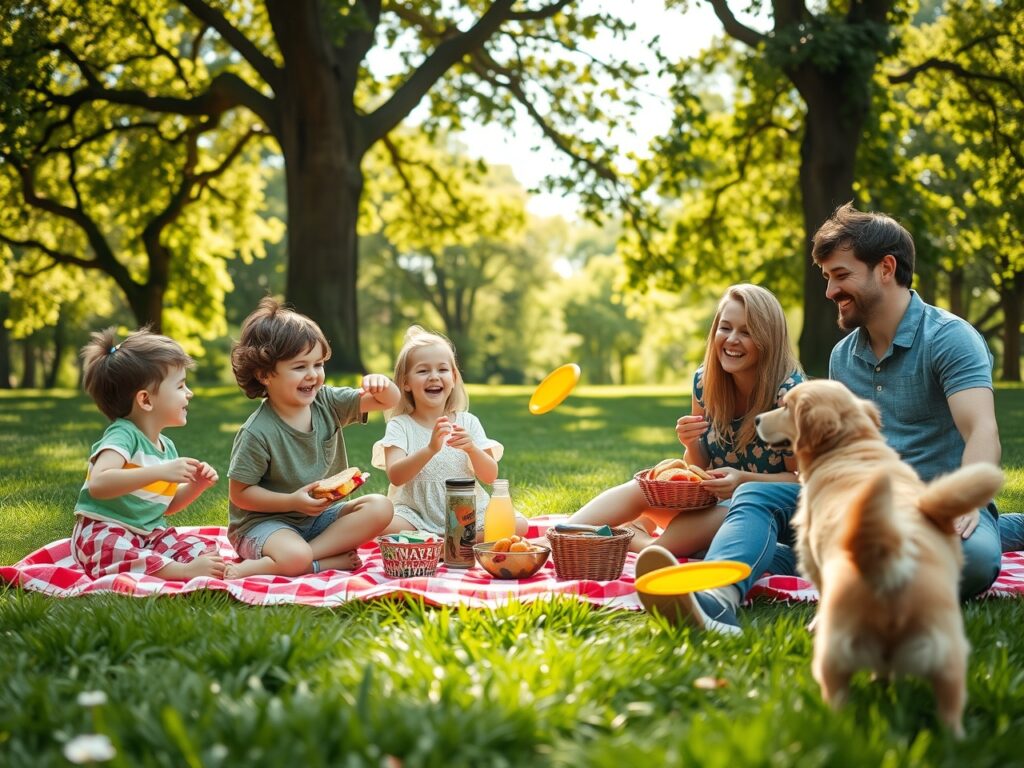 A Vibrant Family Picnic in the Park – free AI stock image