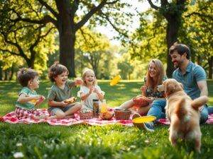 A Vibrant Family Picnic in the Park – free AI stock image