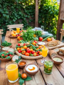 A Vibrant Farm-to-Table Feast Layout – free AI stock image