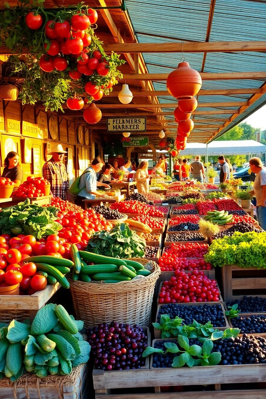 A Vibrant Farmers Market Display