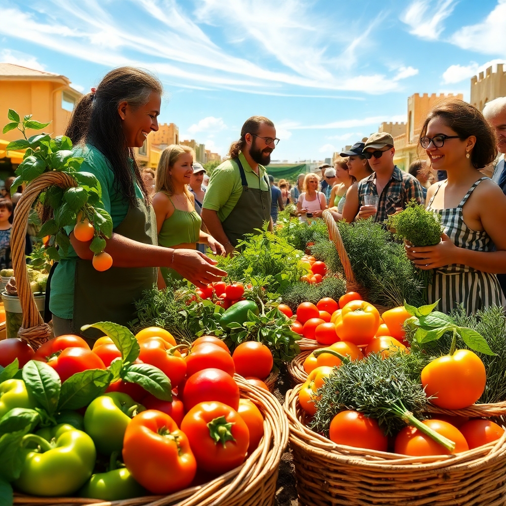 Vibrant Farmer’s Market Fresh Produce Display – free AI stock image